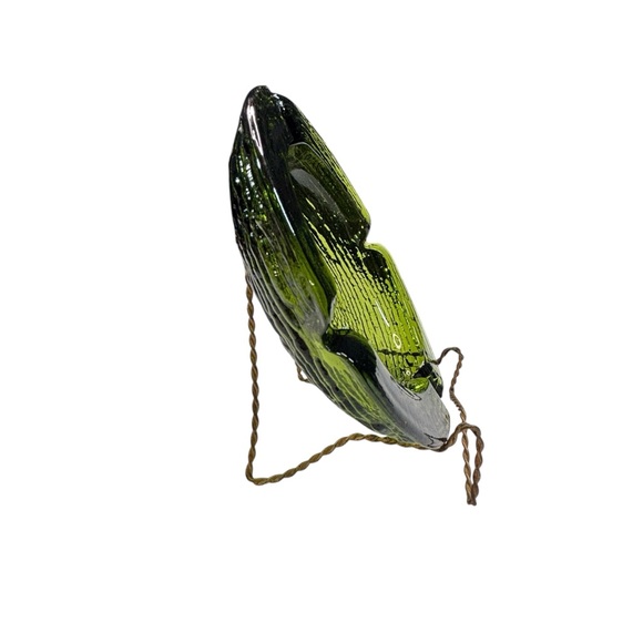 Anchor Hocking Soreno Heavy Green Glass 6" Ashtray Textured Vintage Bar Retro - Picture 9 of 16